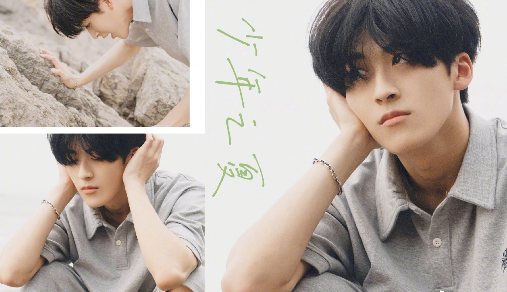 何洛洛蘑菇头造型海边胶片大片