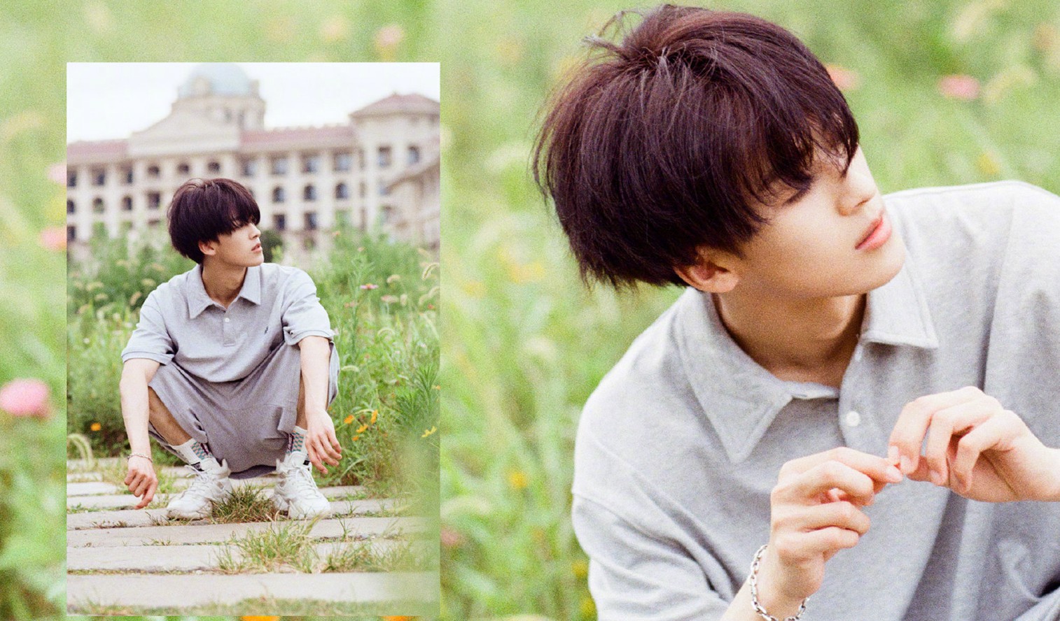 何洛洛蘑菇头造型海边胶片大片