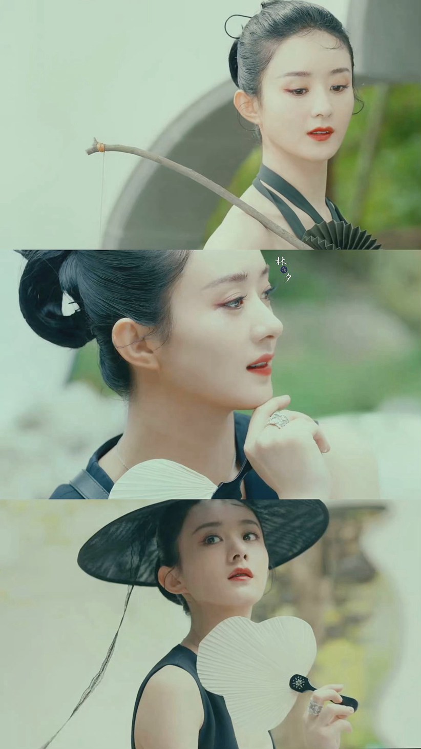 赵丽颖写意国风大片撑伞回眸好有氛围感