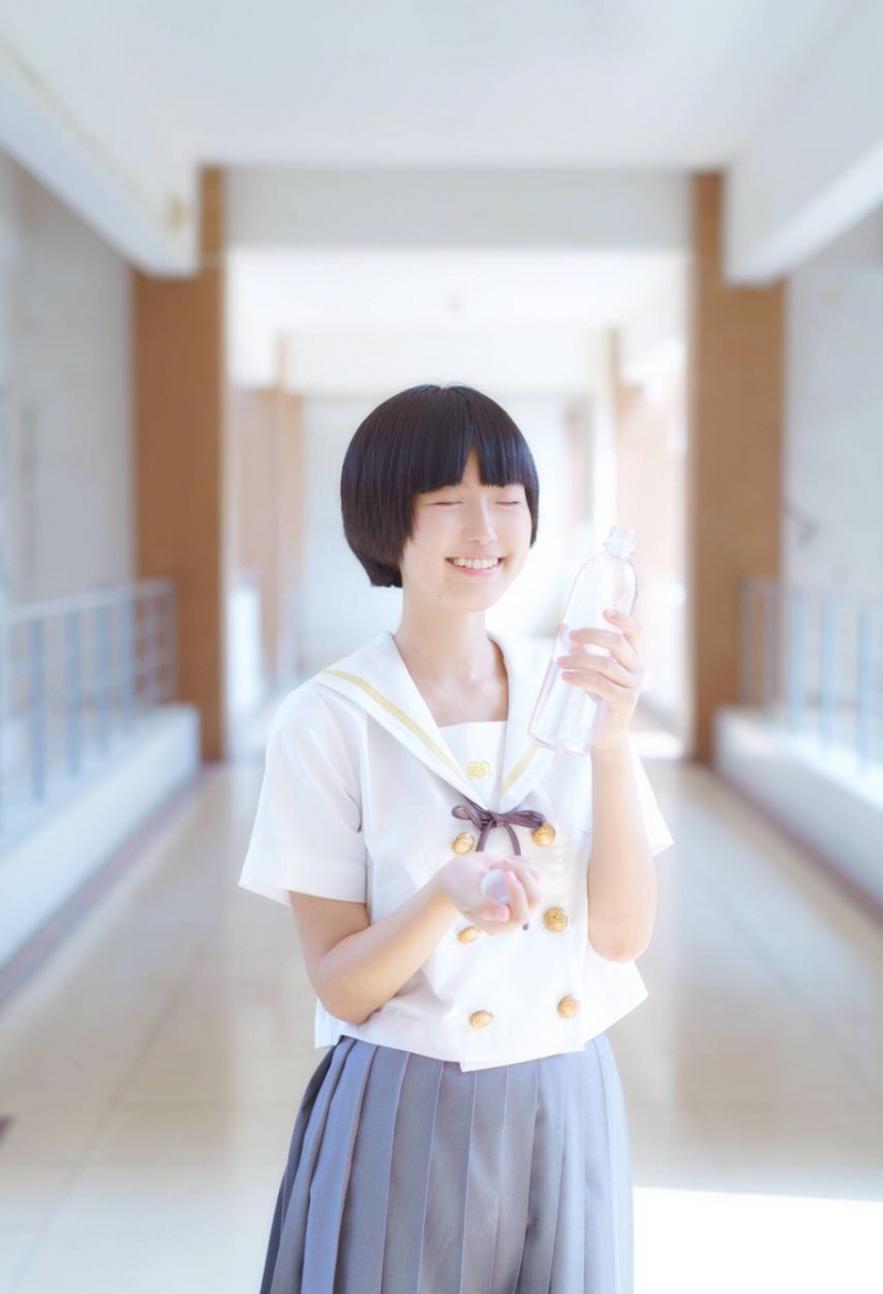 短发学生妹日系jk制服校园写真