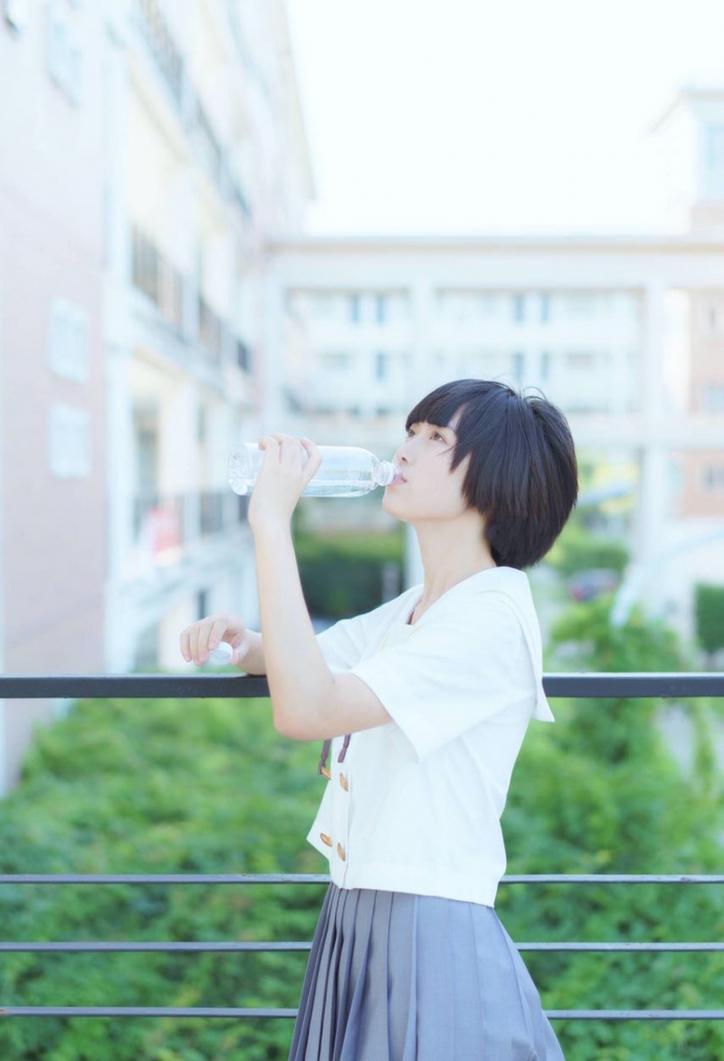 短发学生妹日系jk制服校园写真