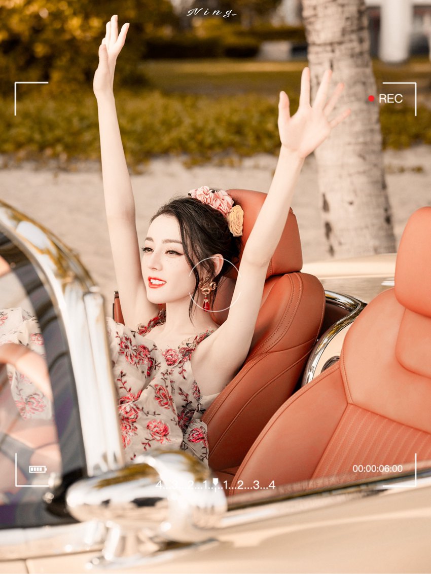 迪丽热巴花仙子红毯造型娇艳迷离胶片风大片