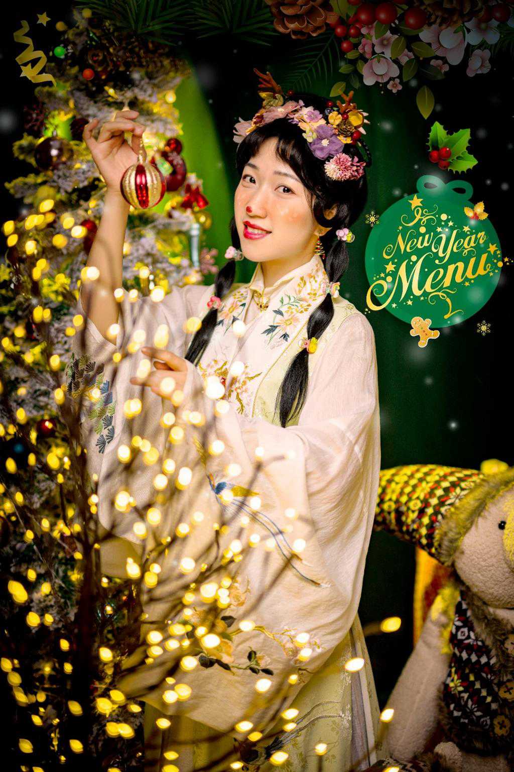 汉服少女俏皮可爱圣诞节写真集