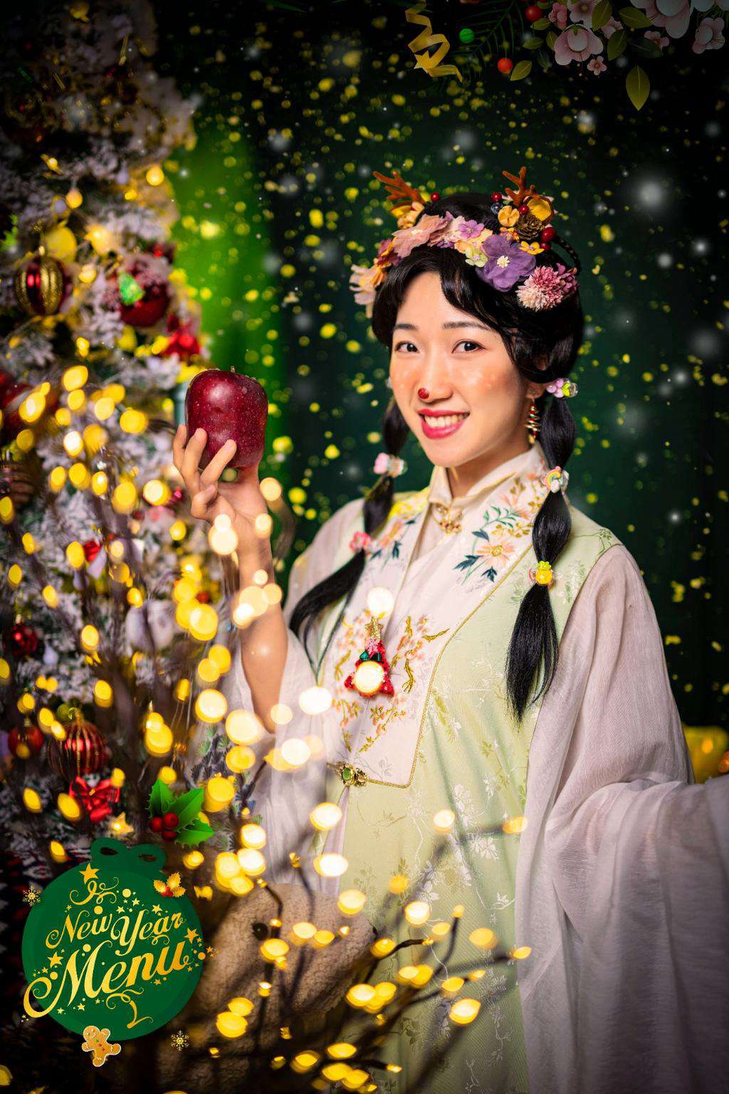 汉服少女俏皮可爱圣诞节写真集