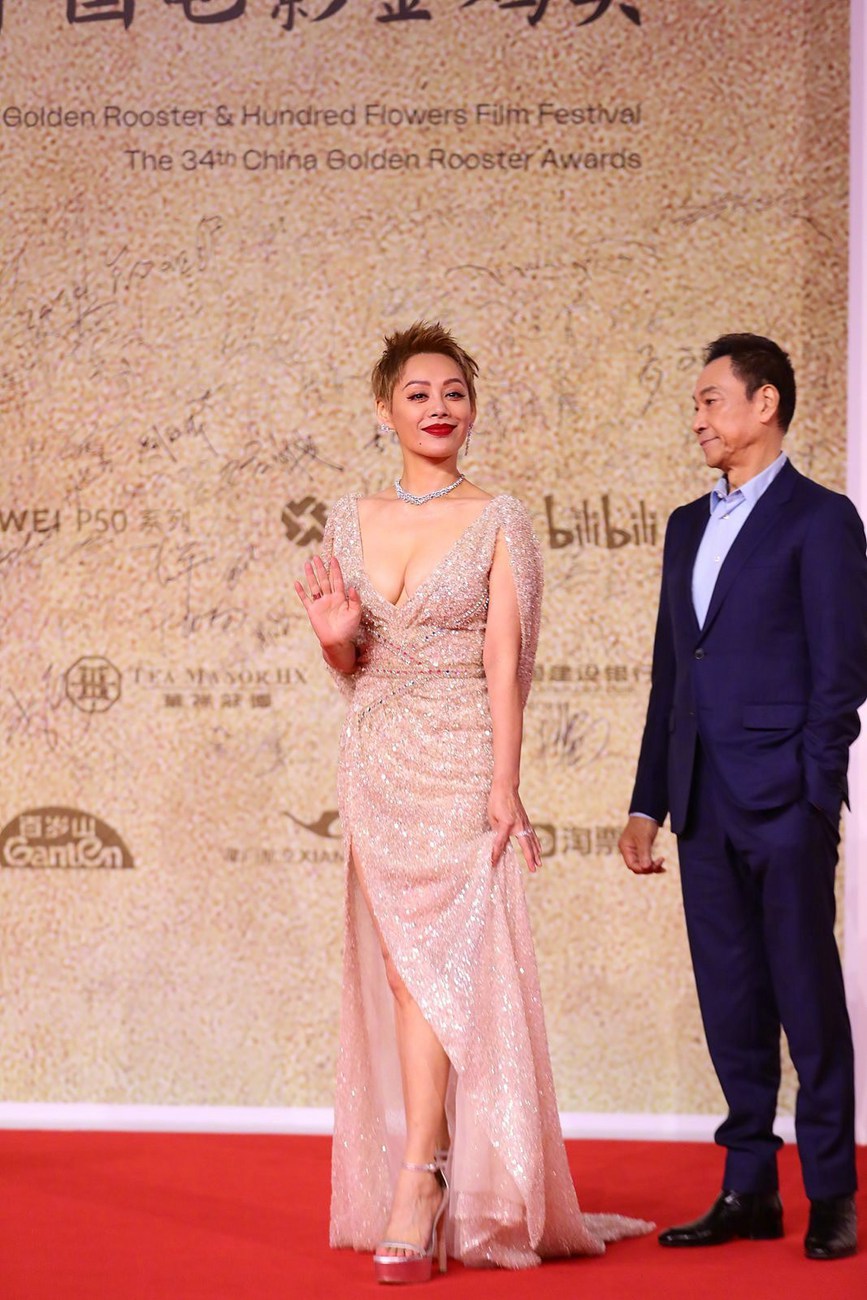 宁静金鸡奖红毯图身材火辣霸气十足