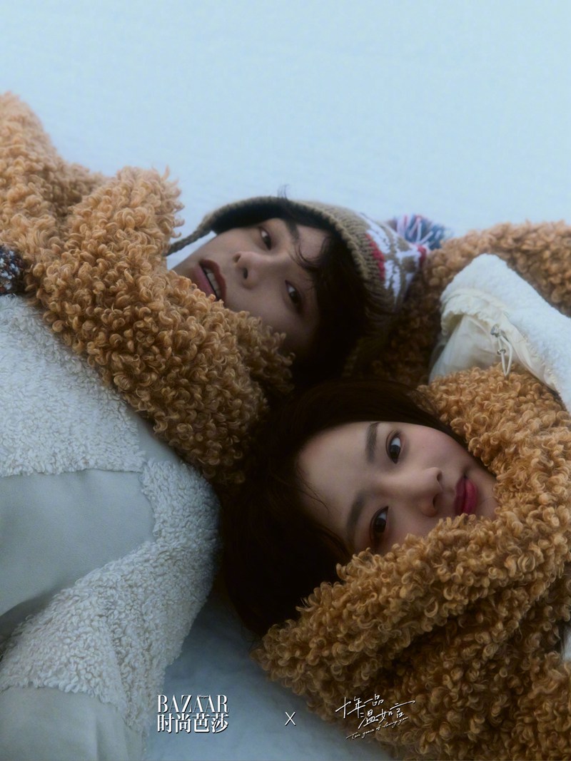 丁禹兮任敏十年芭莎大片冬日浪漫氛围感满满