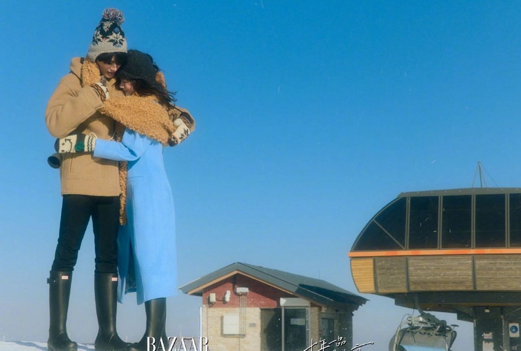 丁禹兮任敏十年芭莎大片冬日浪漫氛围感满满