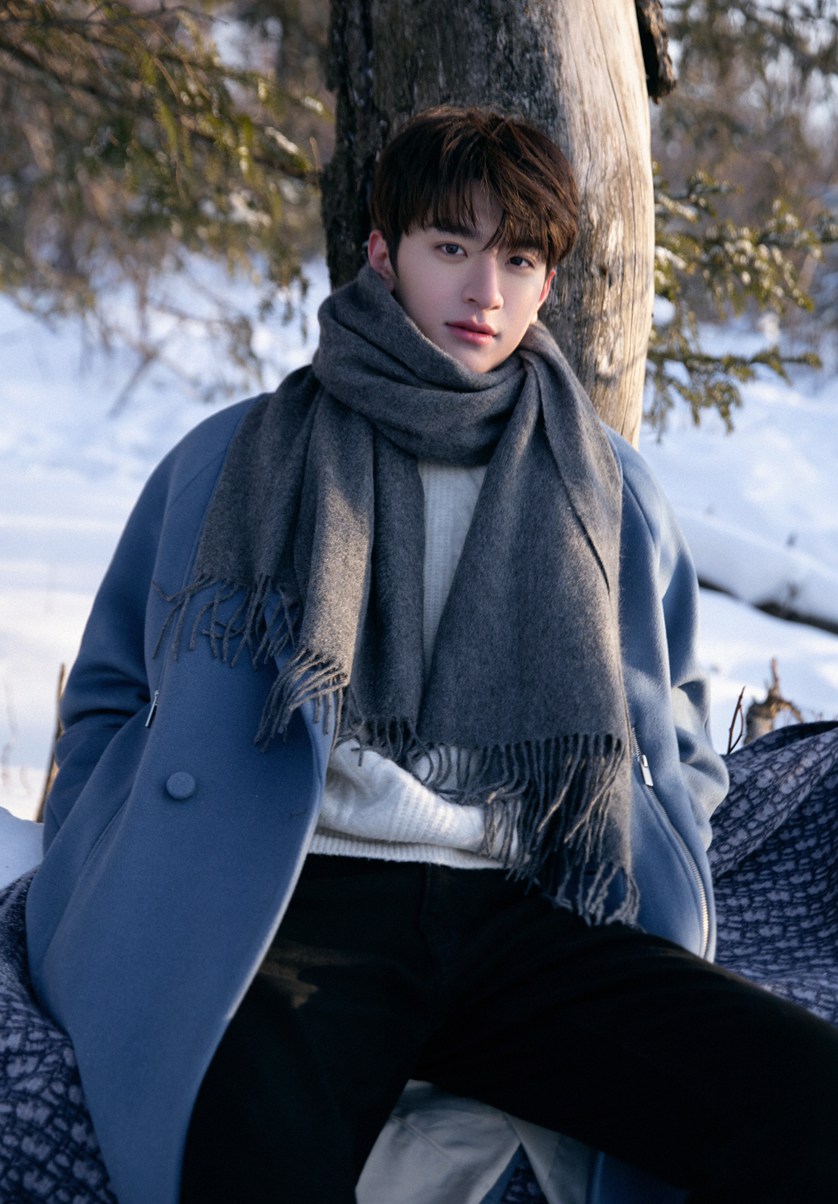 林一雪地氛围感生日大片置身雪景韩剧男主即视感