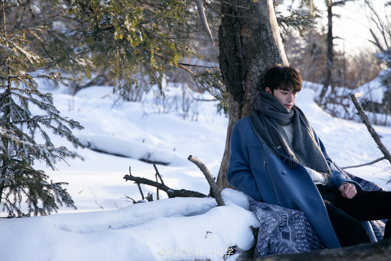林一雪地氛围感生日大片置身雪景韩剧男主即视感