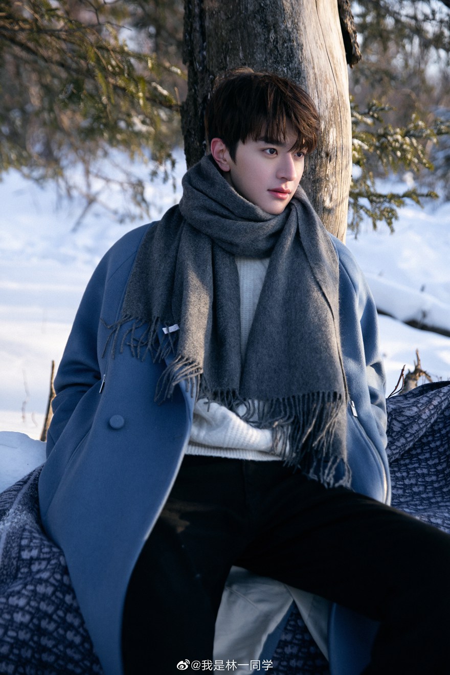 林一雪地氛围感生日大片置身雪景韩剧男主即视感