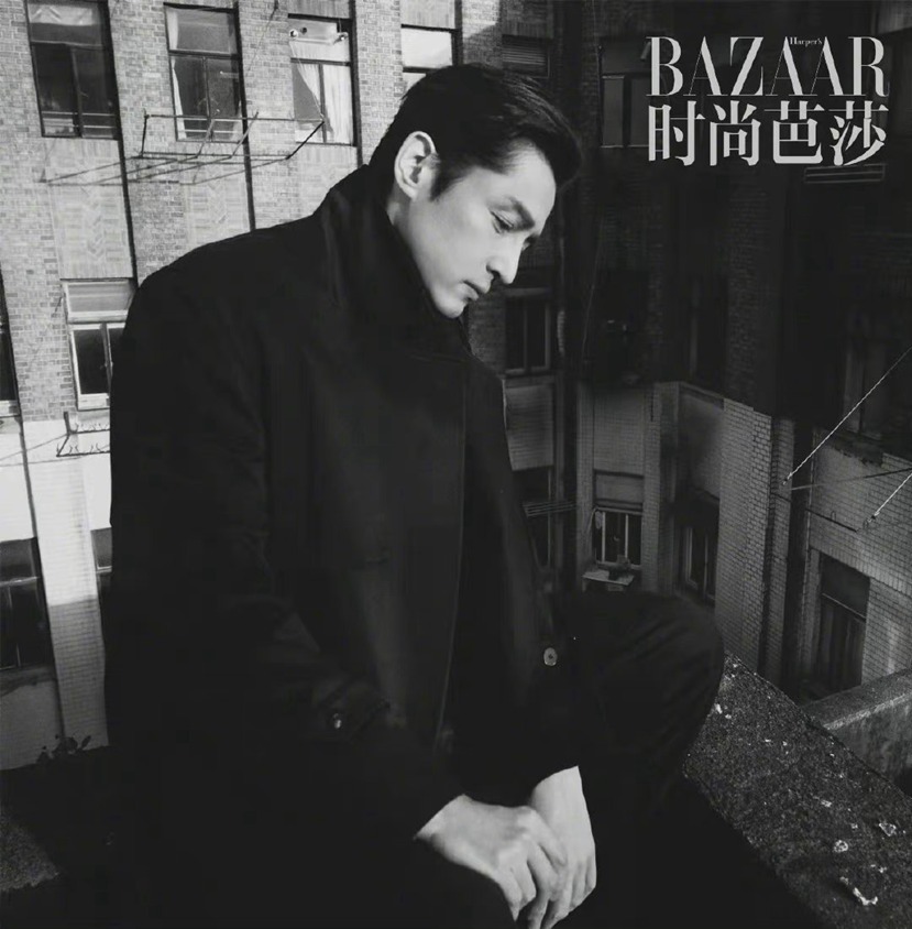 胡歌城市之上芭莎大片黑白电影质感故事感十足