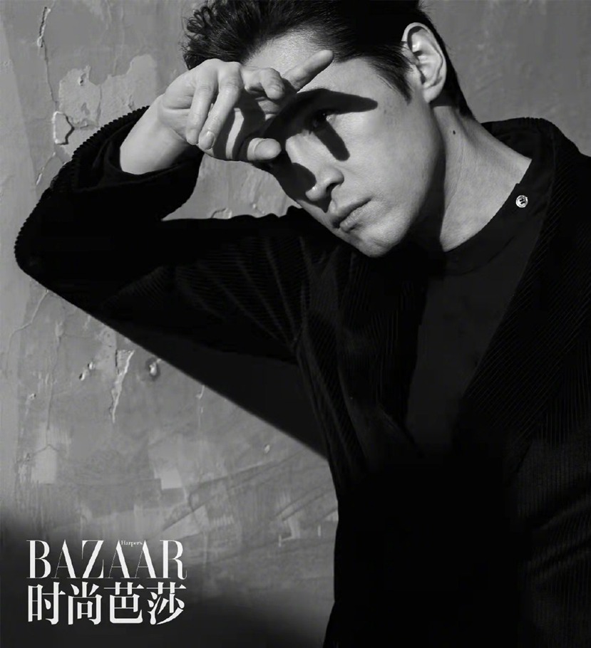 胡歌城市之上芭莎大片黑白电影质感故事感十足