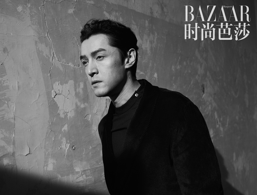 胡歌城市之上芭莎大片黑白电影质感故事感十足