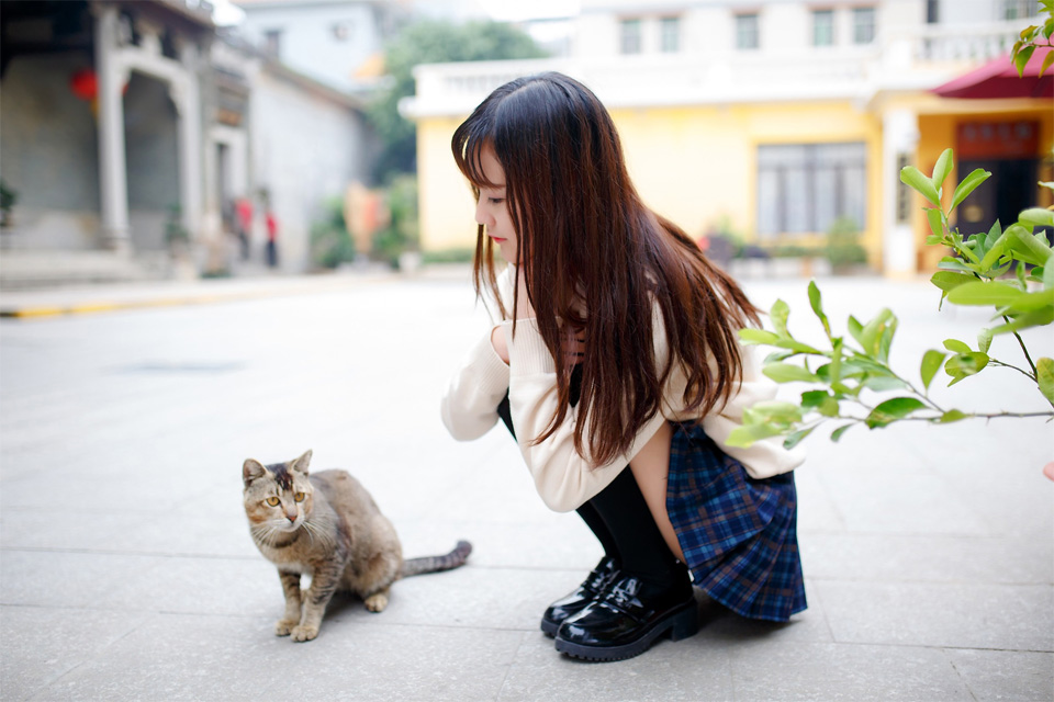 清纯漂亮美女超短裙黑丝裤袜写真