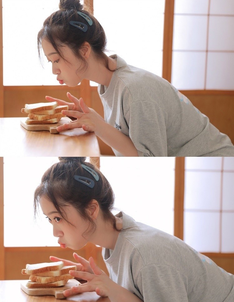 丸子头俏皮美女明眸皓齿私人拍摄