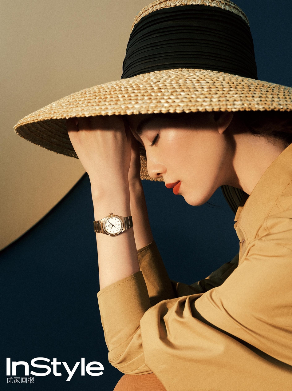 刘诗诗金色流苏长裙复古华丽写真