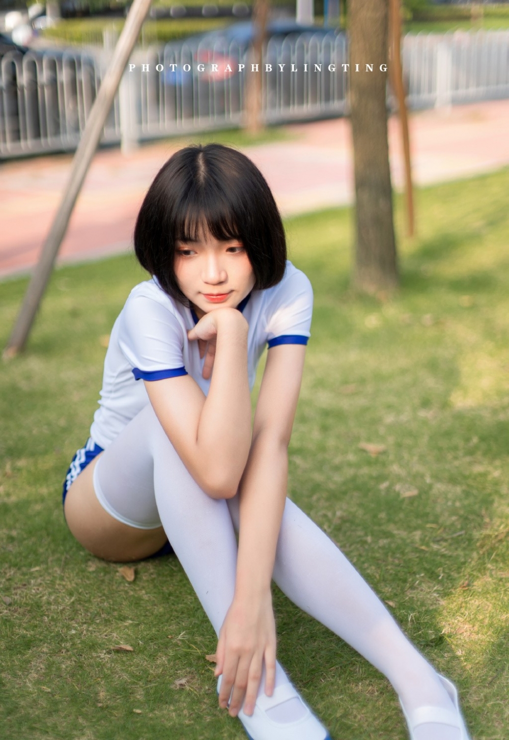 校园短发美女体操服白丝美腿户外捆绑sm写真图片