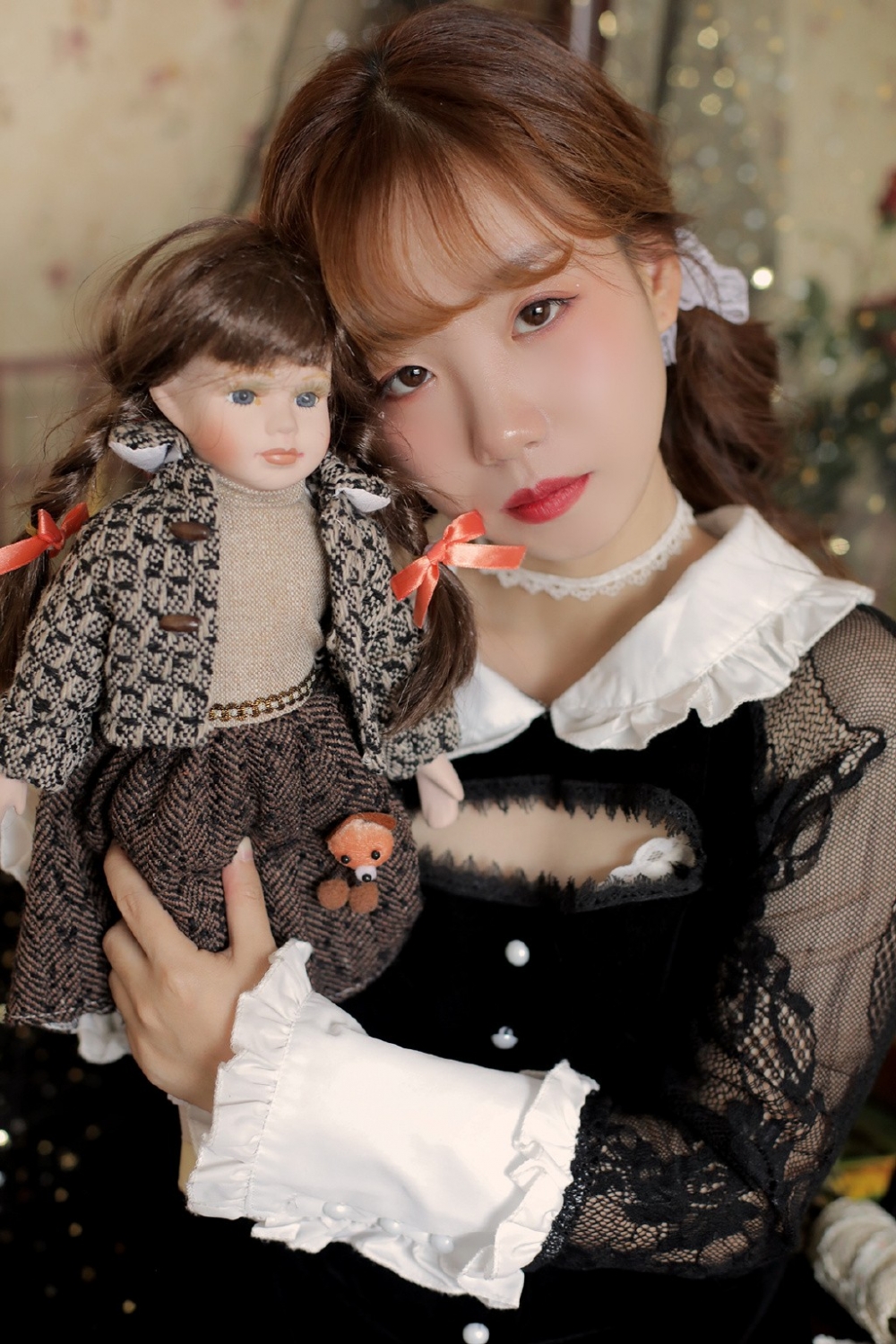 暗黑系童颜萝莉洛丽塔蕾丝装白丝袜性感私房照