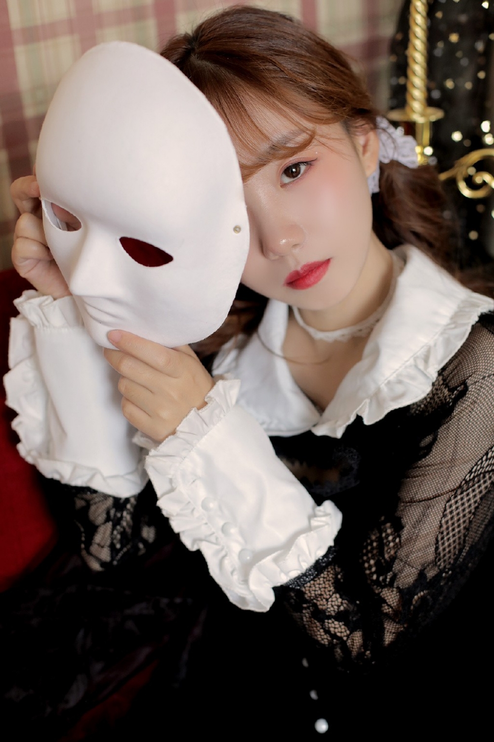 暗黑系童颜萝莉洛丽塔蕾丝装白丝袜性感私房照