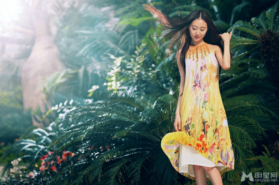 阳光下的清新小女生舒畅图片