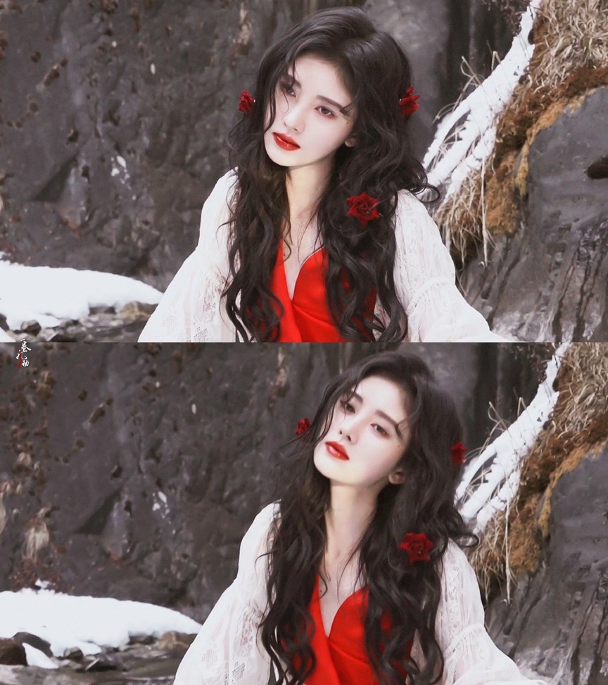 鞠婧t川西雪地拍摄花絮冰川美人既视感