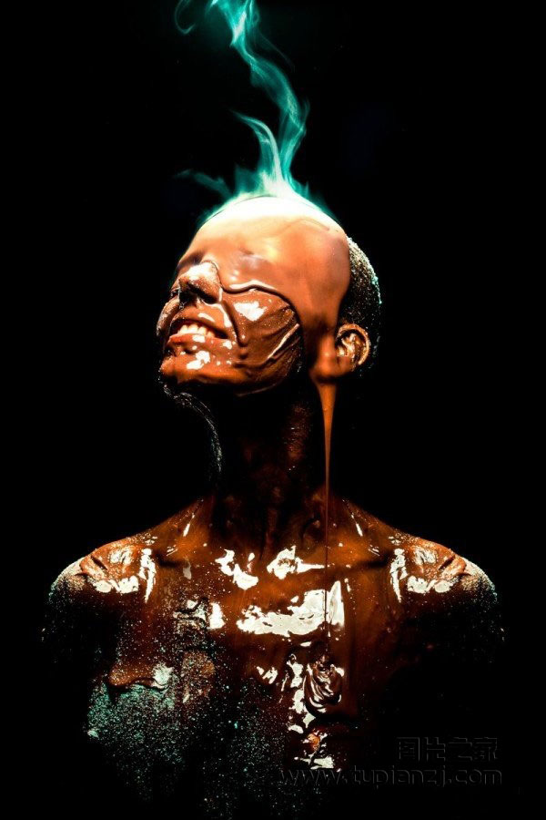 七彩水粉美女人体艺术图片