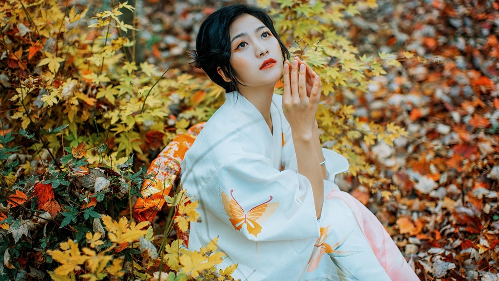 气质优雅迷人的大家闺秀森系阳光唯美养眼写真摄影图片