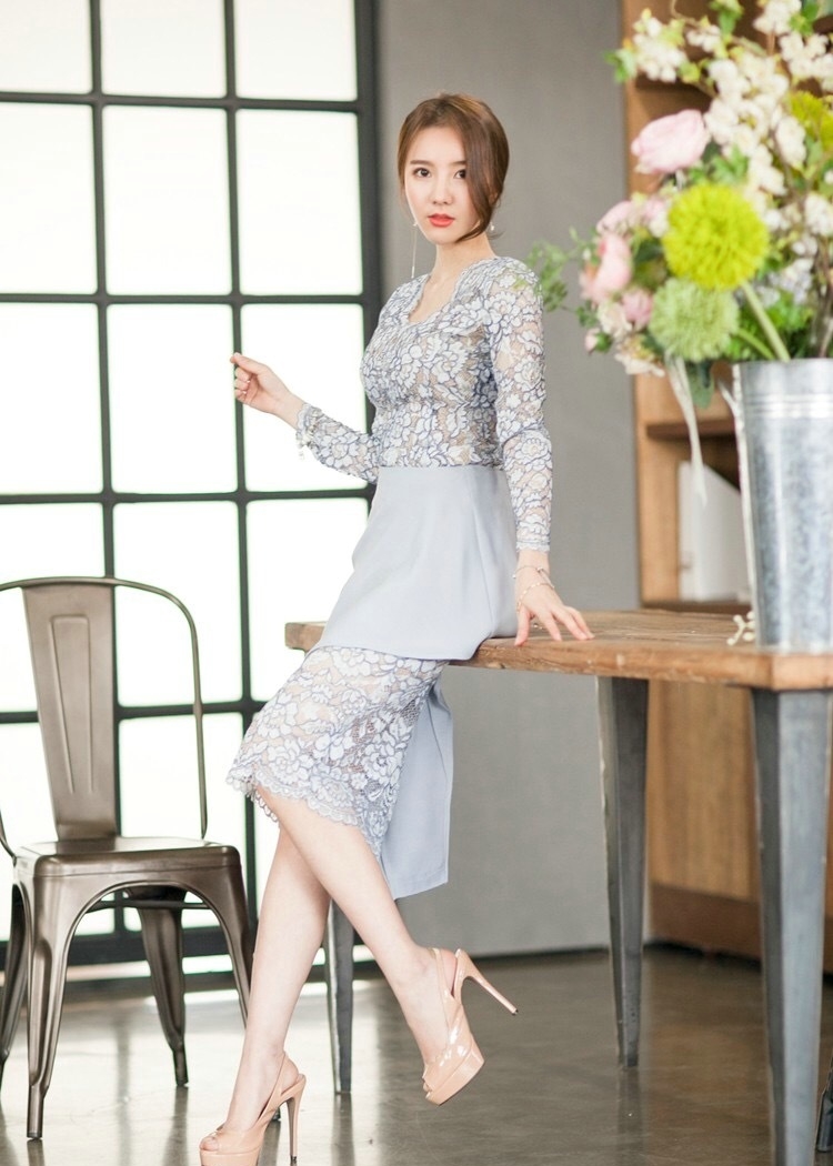 紧身包臀裙美女性感高跟鞋辣图