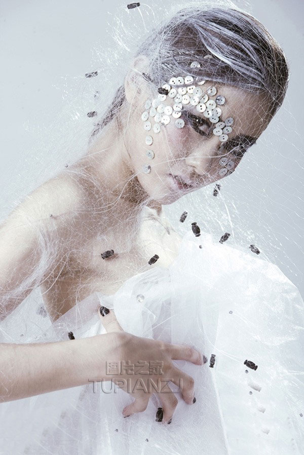 创意渔网人体艺术图片