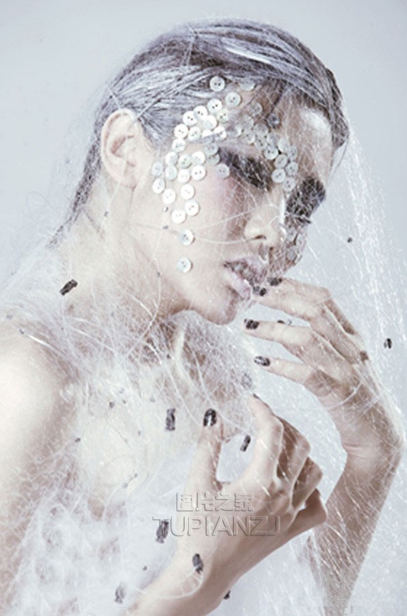 创意渔网人体艺术图片