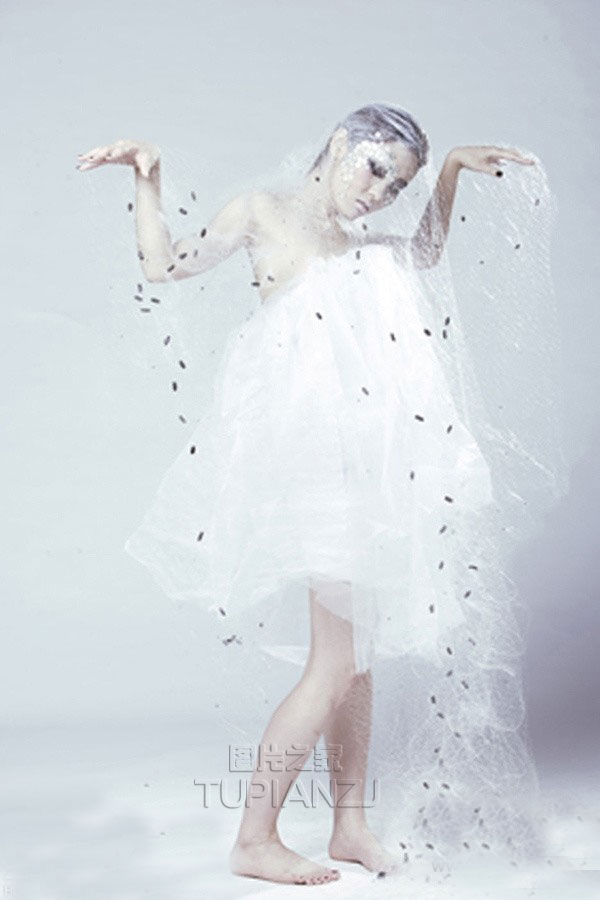 创意渔网人体艺术图片