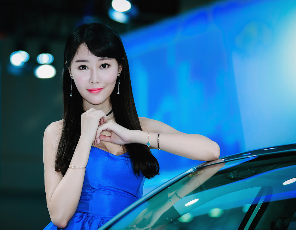 知性优雅的美女车模性感窈窕美女套图