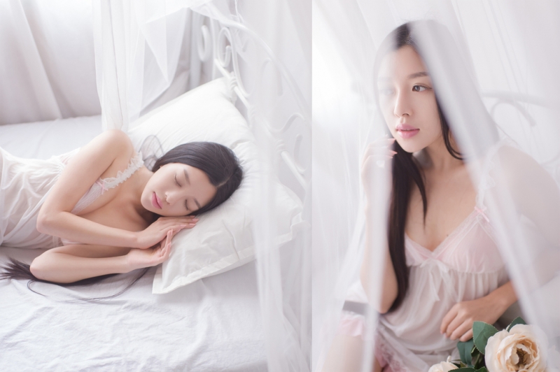 床上美女低胸吊裙傲人上围辣图