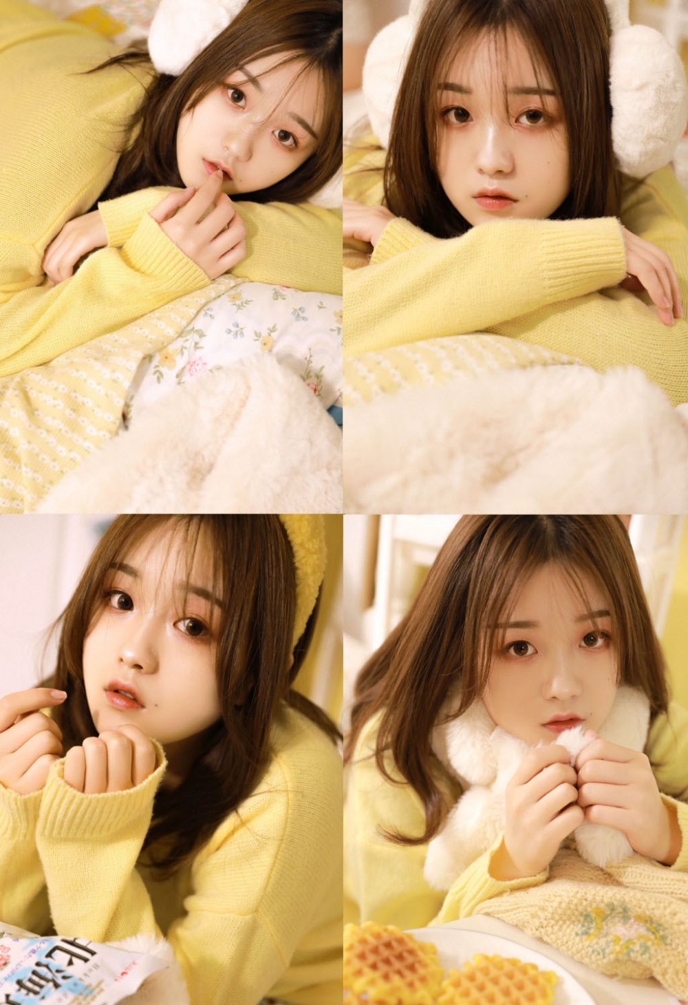 甜美可爱小女生粉嫩长腿床上诱人清纯写真