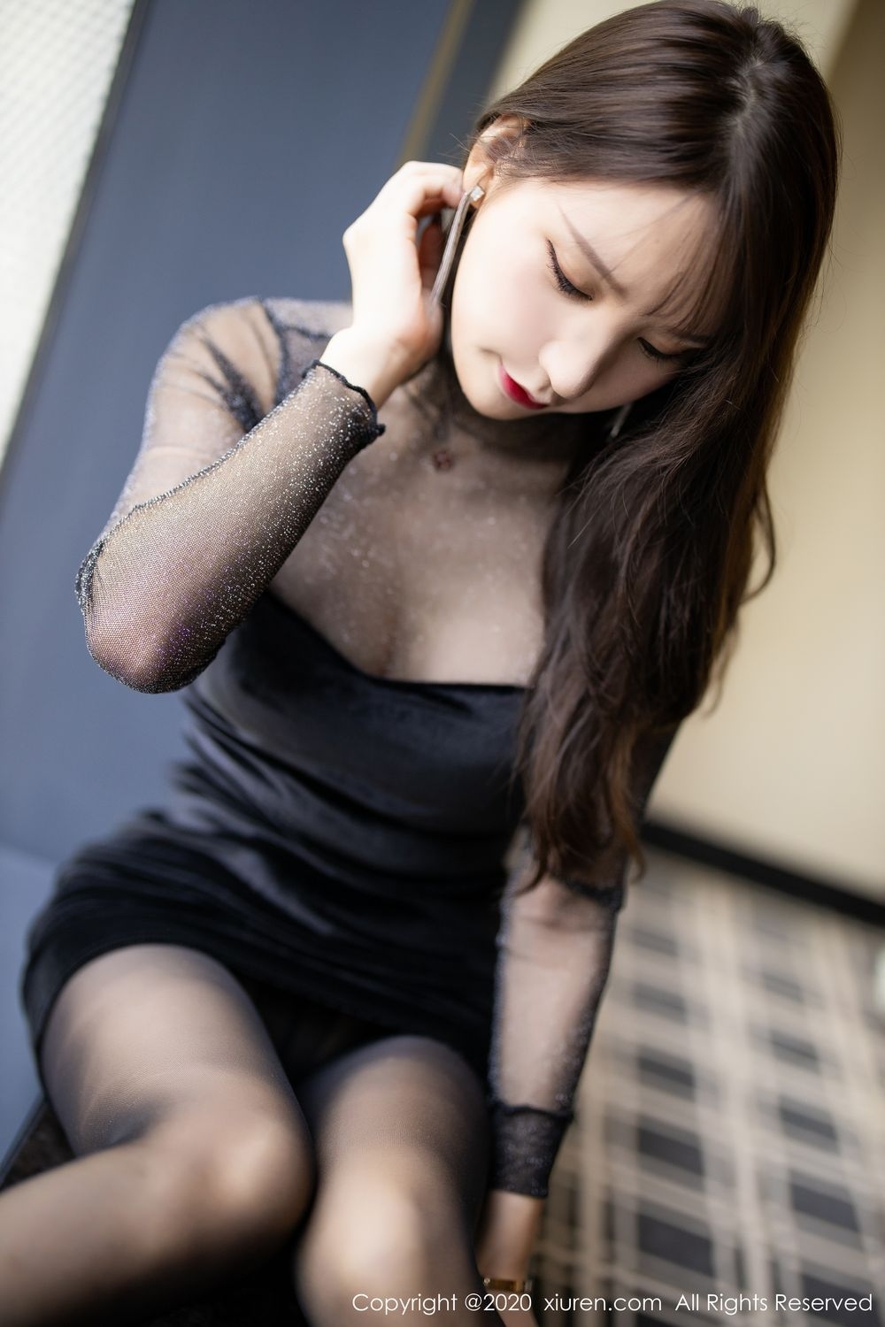 包臀裙黑丝长腿美妇周于希极品透视勾魂摄魄的美女写真