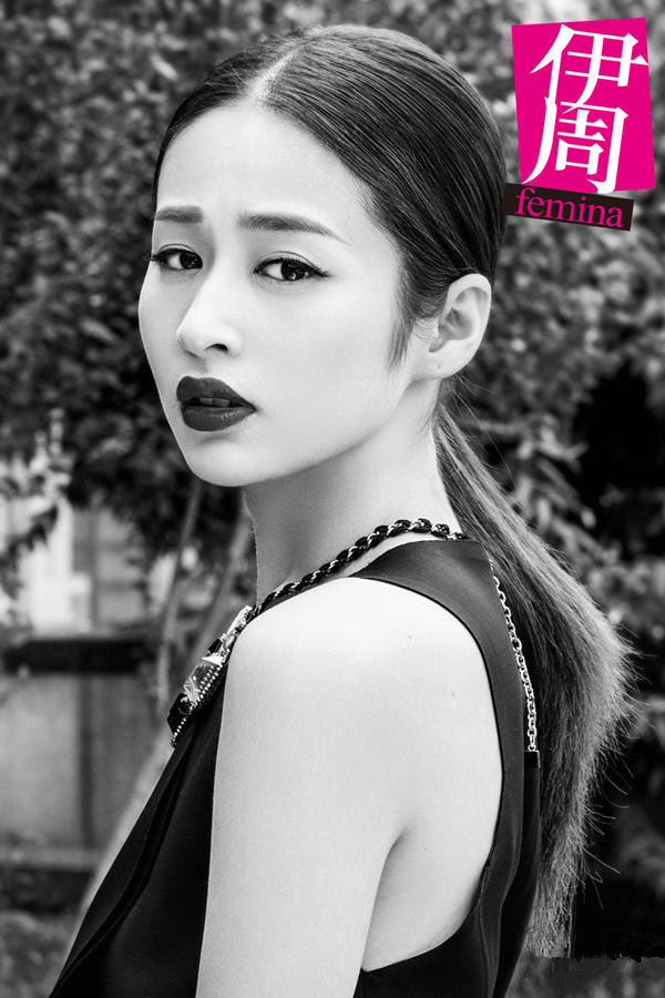 颖儿拍时尚封面大片 红唇冷艳魅力十足