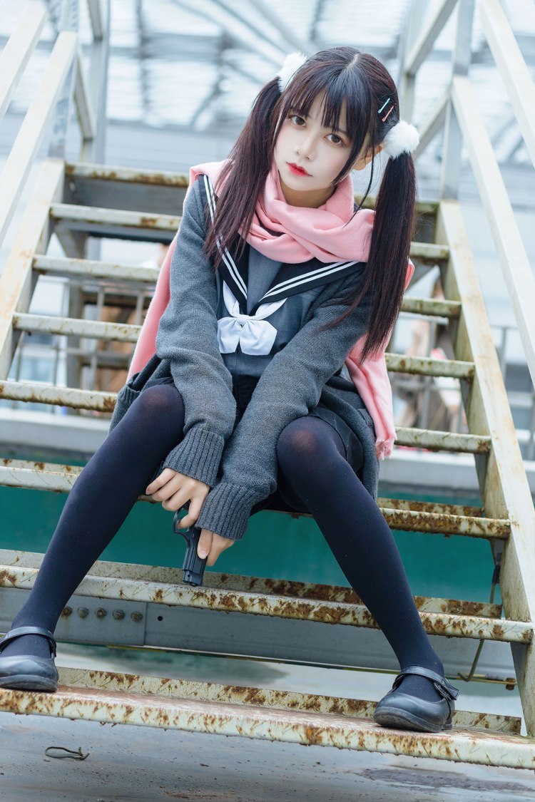 双马尾美少女宅男女神制服JK黑丝户外清纯养眼写真