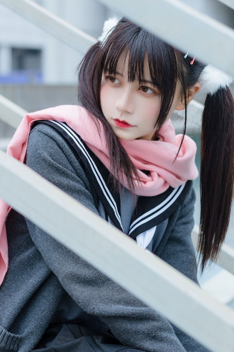 双马尾美少女宅男女神制服JK黑丝户外清纯养眼写真