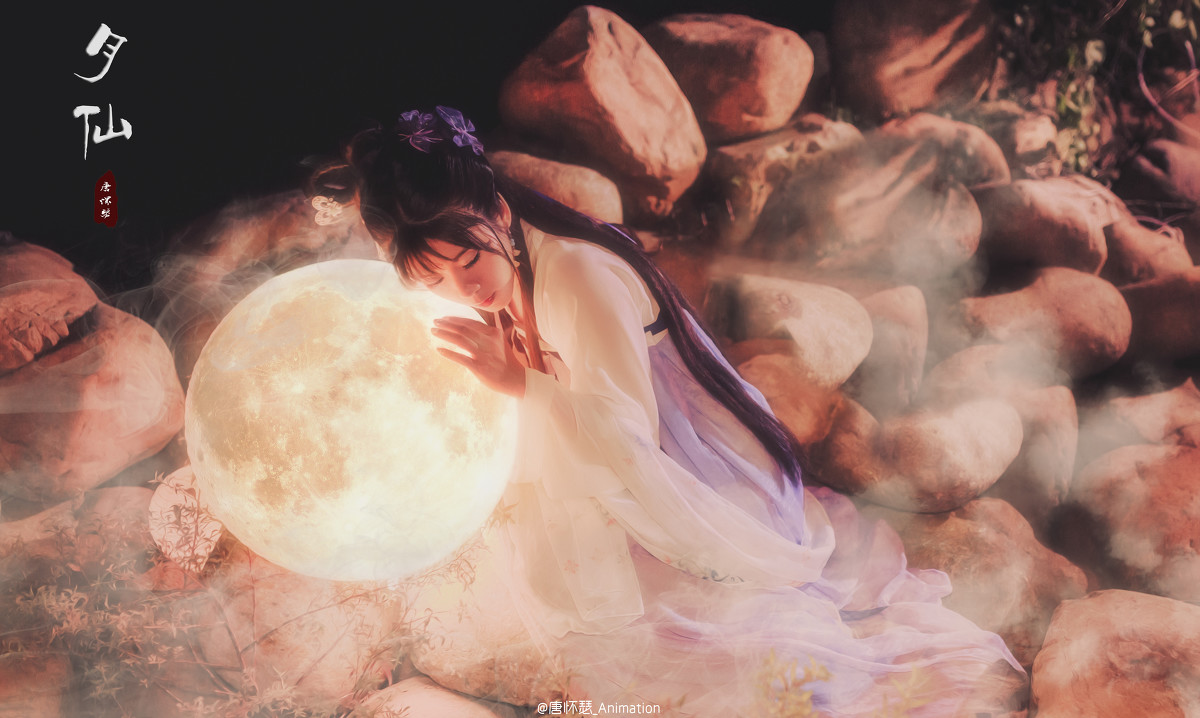 清纯脸蛋美女嫦娥古装造型写真