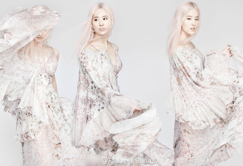 刘亦菲登杂志封面 首度尝试二次元粉发形象