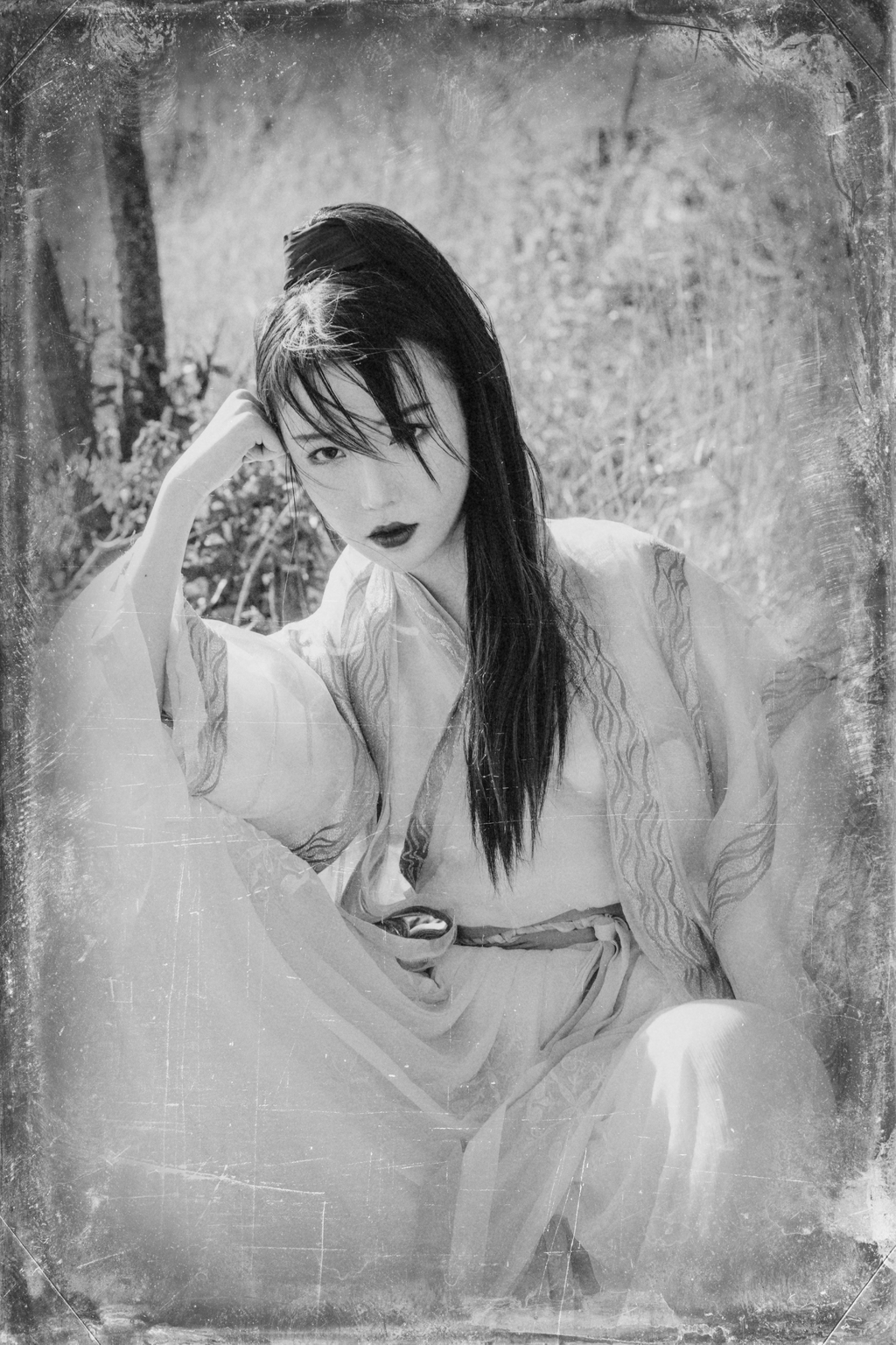 气质纤尘不染的古装侠女看起来又A又飒养眼古风摄影图片