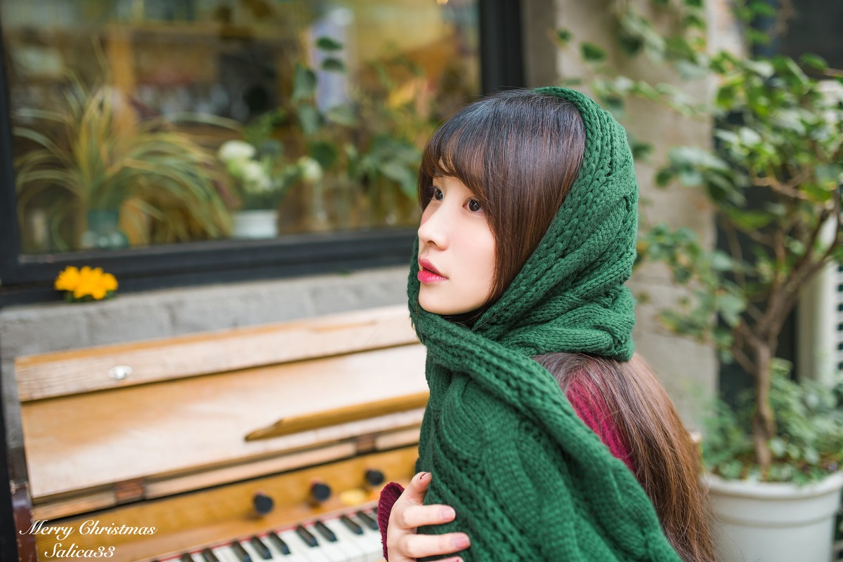 长发刘海美女皮肤超好