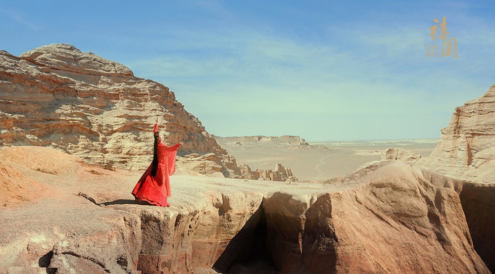 古装电视剧《东宫》大漠孤烟红色古装摄影