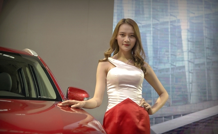 国际高颜值车模火辣养眼气场非凡写真